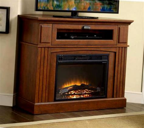 Enjoy curling up on the couch in front of your mantel with flames on during any season with the ability to turn on or off the heat. Corner Electric Fireplace Mantel & Heater Entertainment TV Console Stand Media - Fireplaces