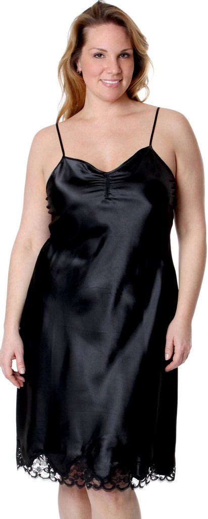 Womens Plus Size Silky Ballet Nightgown With Lace 6062x Shirleymccoycouture