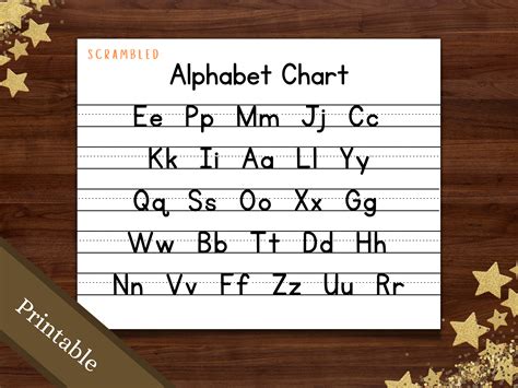 Scrambled Alphabet Chart Printable Abc Chart Alphabet Chart