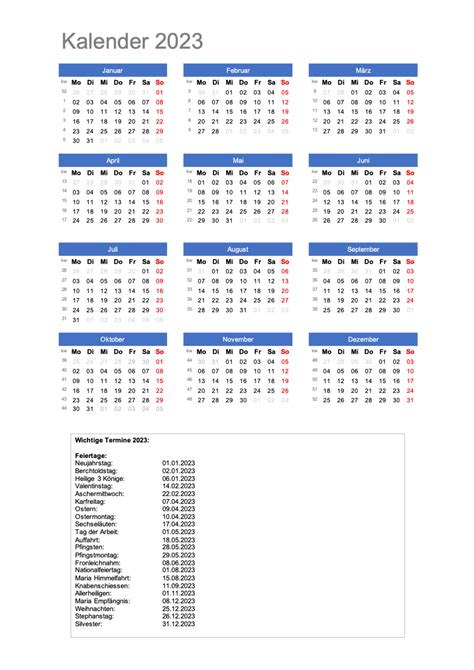 Kalender 2023 Schweiz Excel And Pdf Schweiz Kalenderch