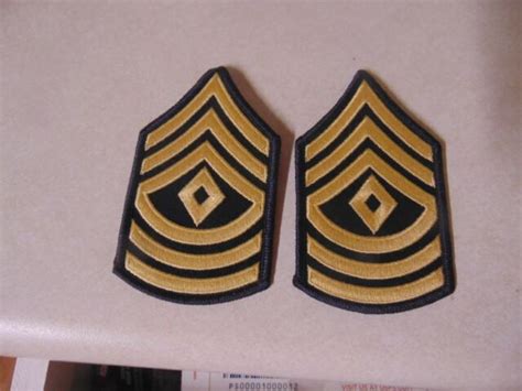 Military Patch Set Of 2 Us Army First Sergeant Sew On Rank Dress Blues