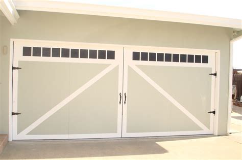 Plain Garage Door With A Cottage Style Painted Makeover Including