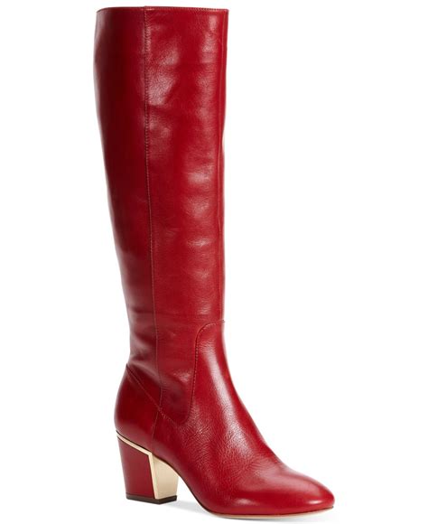 Calvin Klein Womens Keana Tall Boots In Red Dark Red Lyst