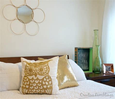 Guest Room Update With Metalic Pillows Guest Room Decor Guest Rooms