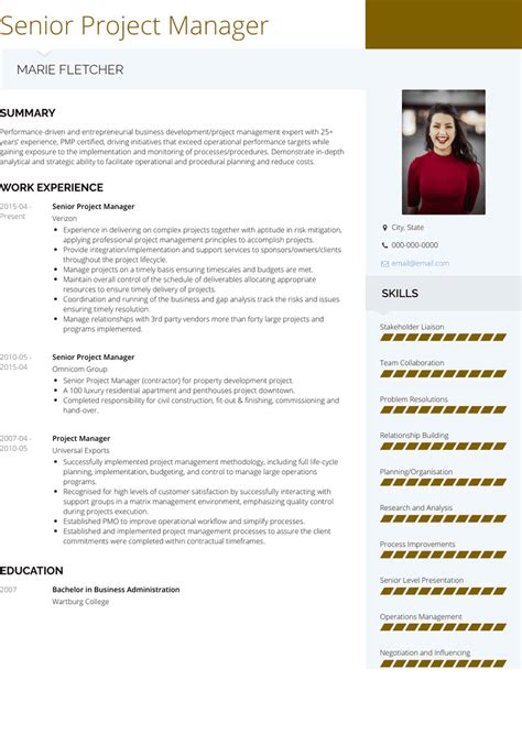 Project Manager Resume Samples And Templates Visualcv