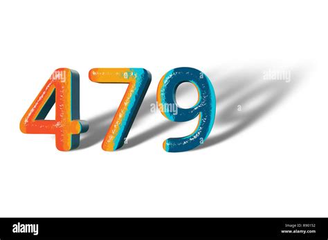 3d Number 479 Four Hundred Seventy Nine Lively Colours Stock Photo Alamy