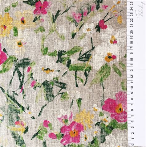 Premium Linen Fabric Floral Linen Fabric Painted Etsy Australia