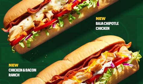 Subway Introduces New Chicken And Bacon Ranch Sub And New Baja Chicken