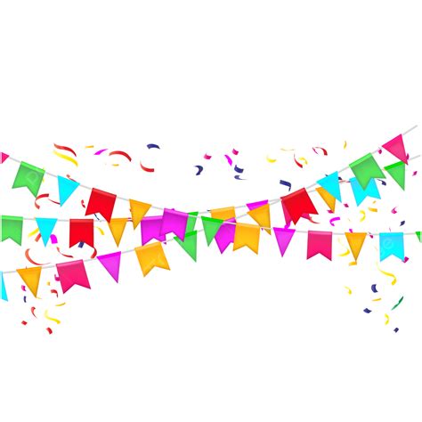 Party Confetti And Color Flags Celebration Decorative Paper Fiesta