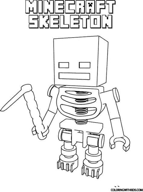 Minecraft Skeleton Coloring Pages Warehouse Of Ideas