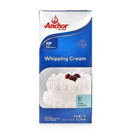 Whipping cream will hold air pockets well. Whipping Cream hiệu Anchor - hộp 1L - Kho nguyên liệu pha chế