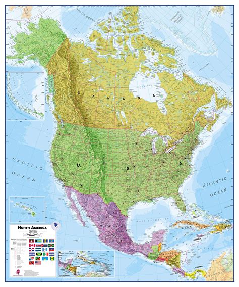 North America Wall Map Political