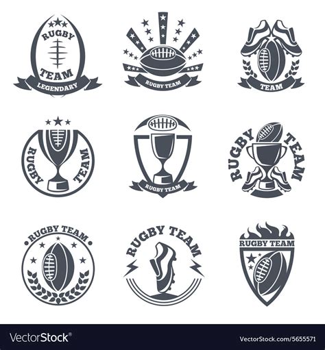 Rugby Team Badges And Logos Royalty Free Vector Image