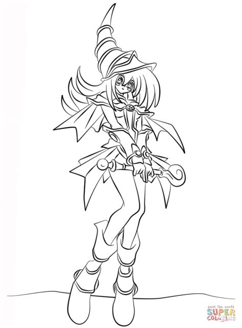 Dark Magician Girl From Yu Gi Oh Coloring Page Free Printable