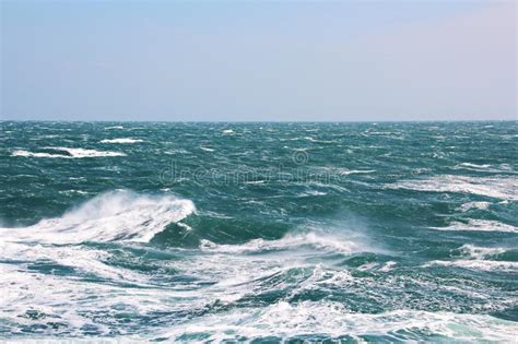 Stormy Weather In The Pacific Ocean Ship And Wave Movement Stock Image