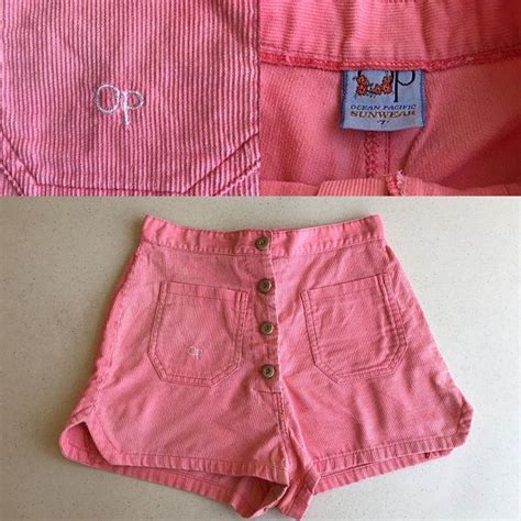 1970s Vintage Short Shorts Ocean Pacific Shorts High Waist Pink