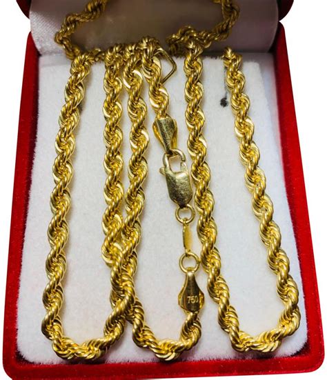 A rope gold chain makes a prominent fashion statement alone. Gold Mens Rope with 22" Chain Long Necklace - Tradesy