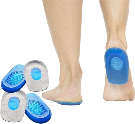 2 Pairs Silicone Gel Heel Cups Heel Support Pads Cushions For Plantar