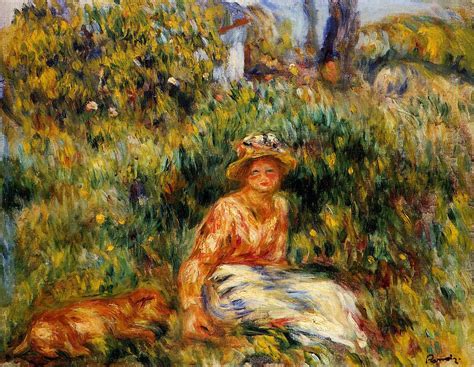 Young Woman In A Garden C1916 Pierre Auguste Renoir
