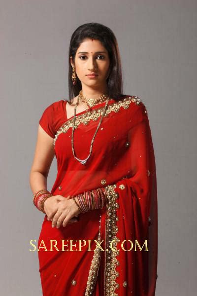 Hindi Tv Serial Actress In Red Transparent Saree
