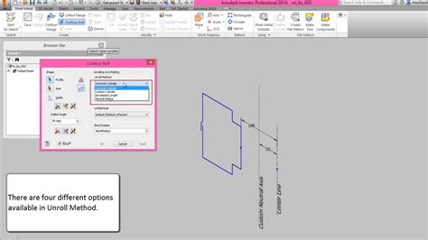 Autodesk Inventor Sheet Metal Tutorial Contour Roll Tool Youtube