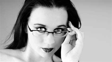 X X Piercing Brunette Women Face Glasses Women With Glasses Wallpaper
