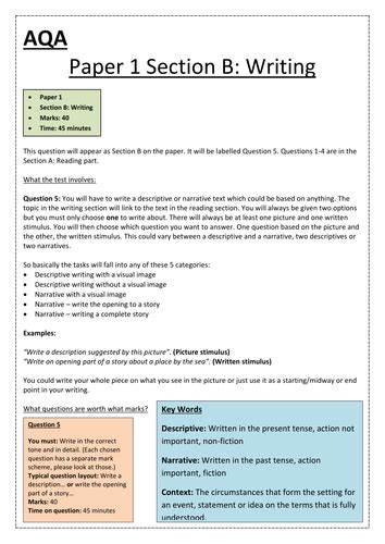 English paper 2 fiction specimen mark scheme. GCSE AQA English Language Paper 2 Section A: Reading ...