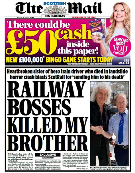 Scotlands Papers Rail Bosses Blamed Over Deaths And Covid Scandal