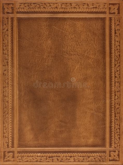 Brown Leather Book Cover Stock Image Image Of Decoration