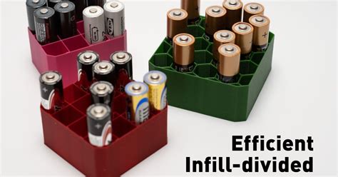 Efficient Infill Divided Battery Holders By Geoff Download Free Stl Model
