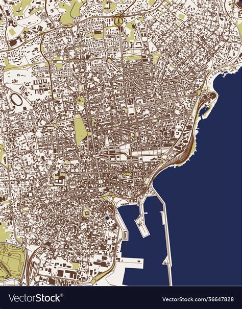 Map City Catania Sicily Italy Royalty Free Vector Image
