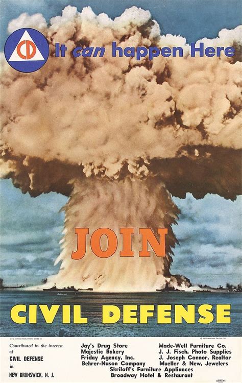Sold Price Original S American CIVIL DEFENSE Poster Mushroom May PM PDT