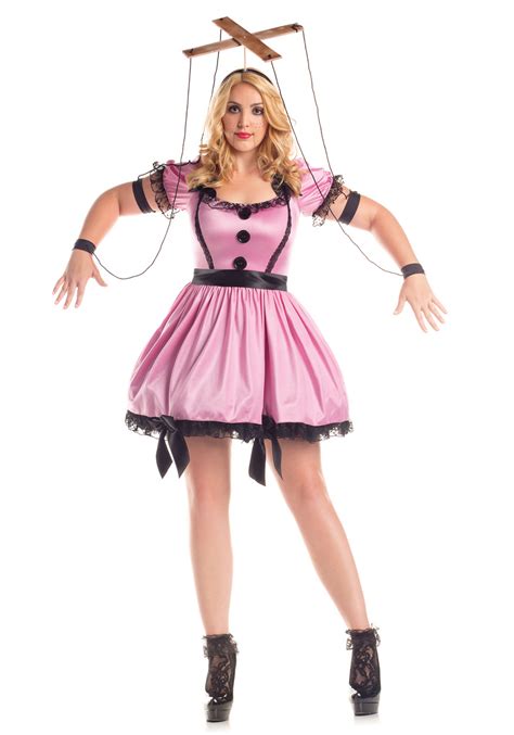 Womens Plus Size Pink Marionette Costume 1x 2x