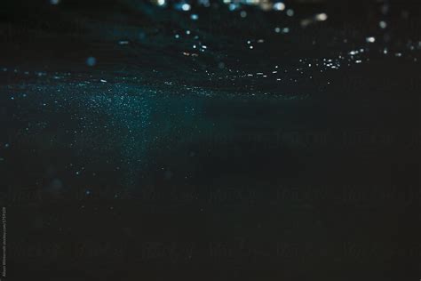 Dark And Spooky Underwater With Bubbles By Stocksy Contributor
