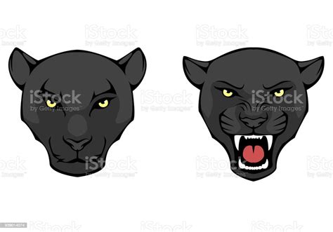 Line Illustration Of A Black Panther Head Stock Illustration Download