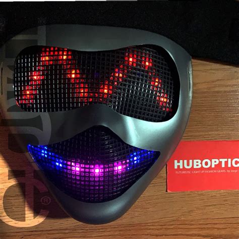 Cyborg Smiley Face Props Led Mask Huboptic Dj Mask Sound Reactive