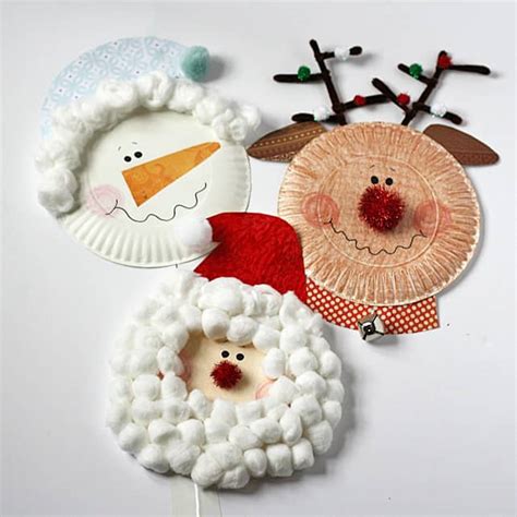Paper Plate Santa Snowman And Rudolph Crafts By Amanda