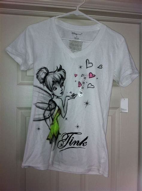 New Disney Store Womens Tinkerbell V Neck T Shirt Small Ebay T