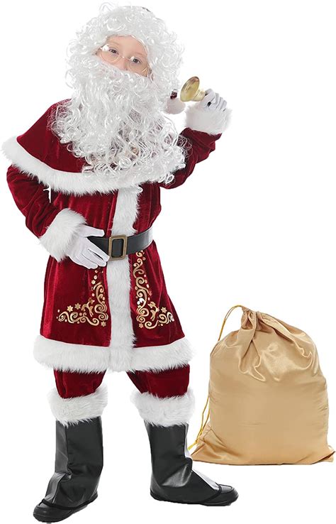 Halfjuly Santa Costume For Kids 12pcs Set Christmas Party