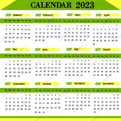 2023 Calendars White Transparent Calendar 2023 With Fresh Color