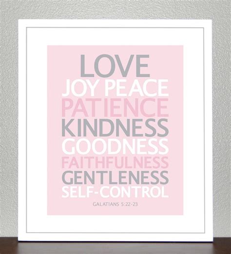 Nursery Decor Bible Verse Love Joy Peace Pink Gray Etsy