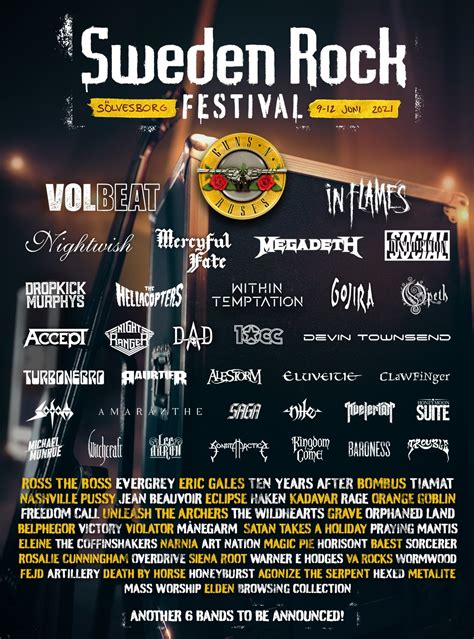 El [sweden Rock Festival] Anuncia El Cartel De Su Próxima Edición 2021