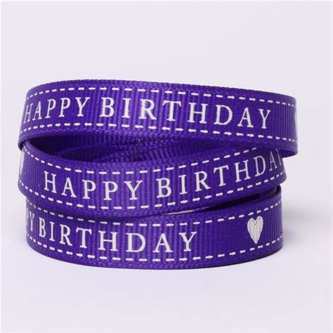 Happy Birthday Ribbon Purple