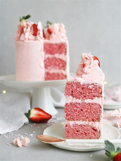 The Ultimate Pink Strawberry Cake Recipe The Little Blog Of Vegan
