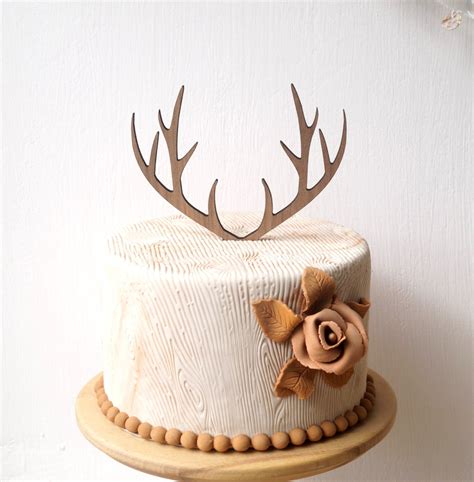 Deer Antlers Cake Topper Wedding Cake Topper Antlers Topper Etsy
