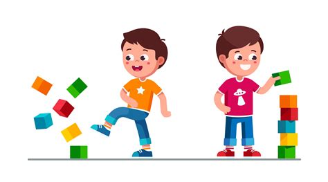 Kids Playing With Blocks Clip Art