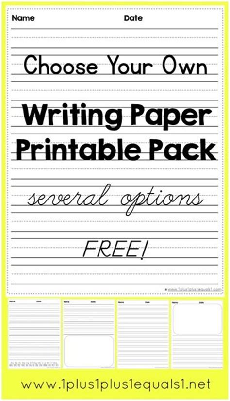 choose   writing paper printable pack homeschool writing kindergarten writing paper