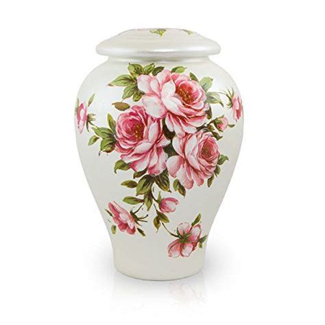 Rose Bouquet Hand Painted Ceramic Cremation Urn Large Pink Ceramic 200