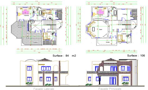 Bungalow Plan With Elevation Design Dwg File Cadbull