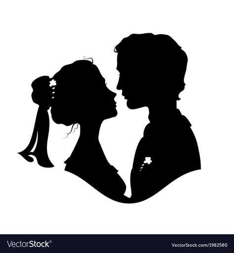 Silhouettes Bride And Groom Royalty Free Vector Image